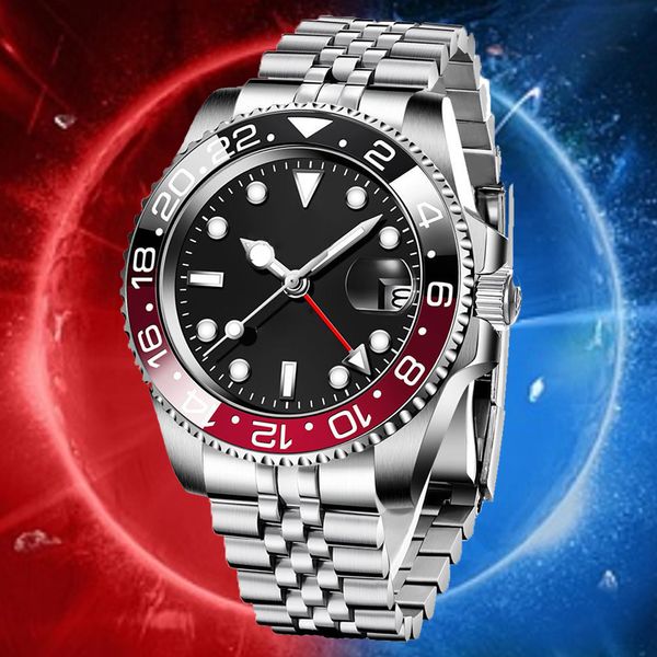 

designer watch for man automatic ceramic watch 40mm all stainless steel band folding buckle swimming watches sapphire super luminous wristwa, Slivery;brown