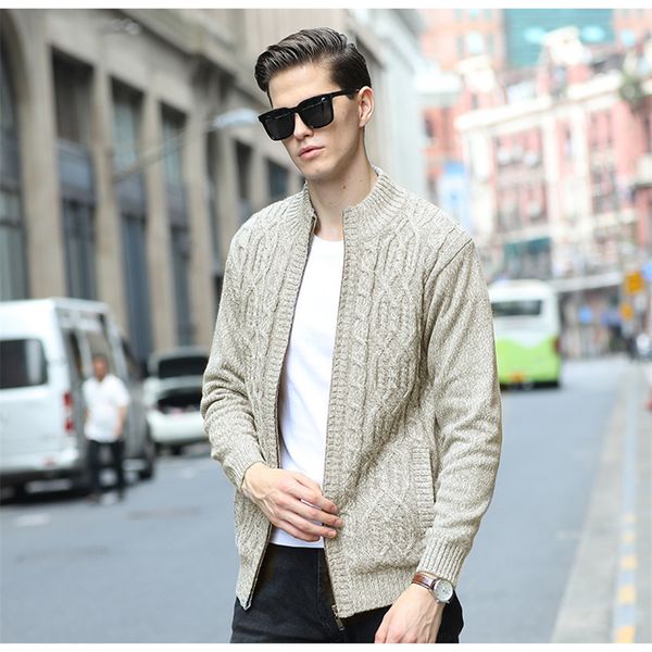 

men's sweaters plus size 4xl 5xl 6xl 7xl sweater men thicken warm wool cashmere winter cardigan turtleneck male outwear 230826, White;black