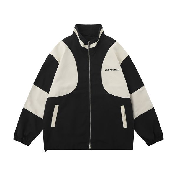 

men's jackets lacible color blocking stand collar jacket 2023 fashion cycling spring autumn multipocket coat men women 230826, Black;brown