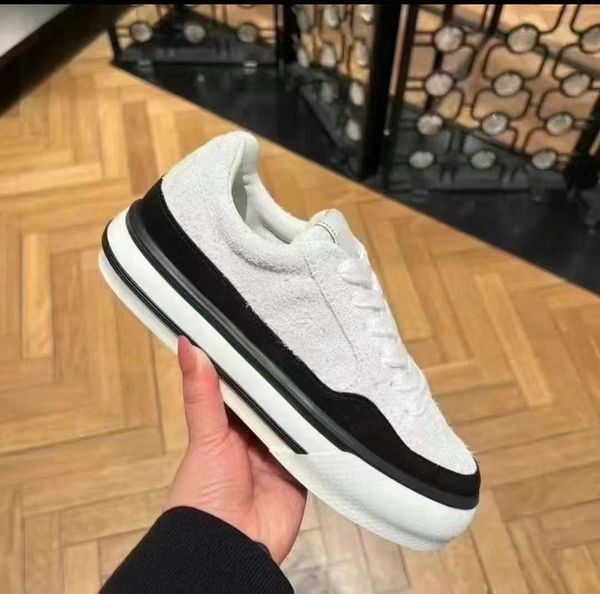 

designer women's autumn new suede casual sports shoes black and white panda thick sole lace up board shoes 35-40