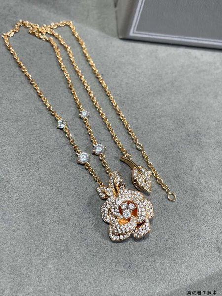 

diamond ring accessories luxury designer necklace flowers clover bangle women new dijia v gold rose 3d flower full light vine collar chain f, Silver
