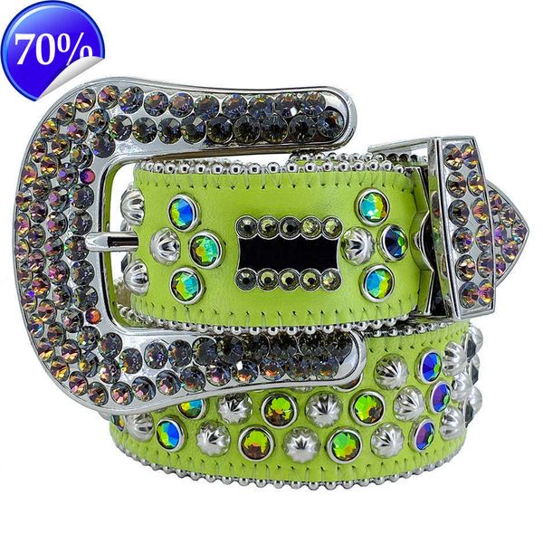 

12022 fashion bb simon rhinestone belt for women designer mens belt with bling rhinestones as giftq, Blue;gray
