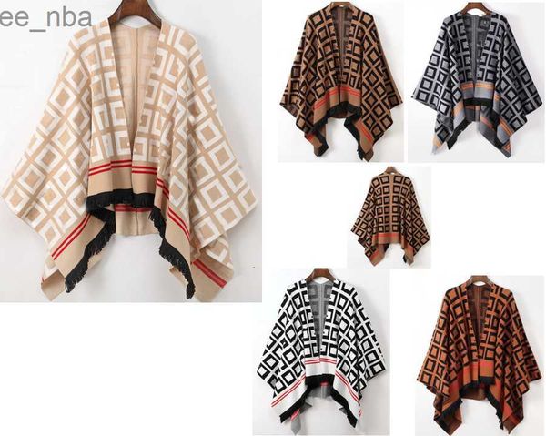 

women s cape classical womans cloak with f printed high quallity autumn spring winter cardigan design knitting fringe size, Black