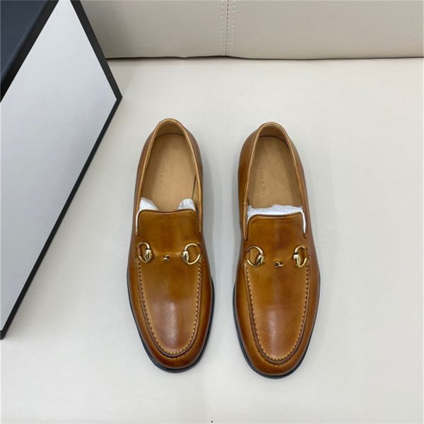 

new men designer loafers mixed colors round toe slip-on party men's formal shoes real leather size 38-45 men luxury dress shoes, Black