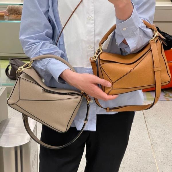 

10a puzzle designer bag genuine leather geometry handbag shoulder bags clutch totes cross body geometry square patchwork purse letters handb