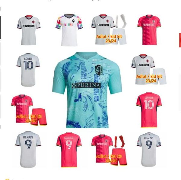 

2023 2024 st.  ouis city soccer jersey mls home away st louis''red' sc lowen nilsson klauss nelson gioacchini vassilev bell, Black;yellow