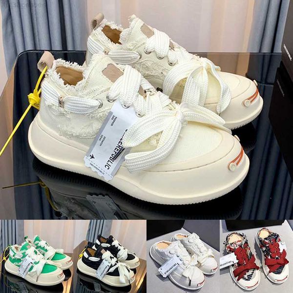 

luxury designer sneaker men women casual shoes smilerepublic sr street chunky sole open back women platform canvas mule cream multi-color me, Black