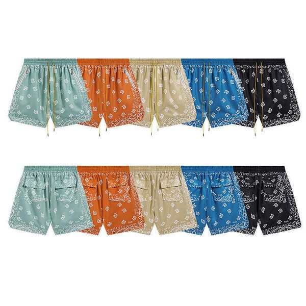 

chaopai rhude aop ethnic totem casual shorts men's and women's high street beach sports capris, White;black
