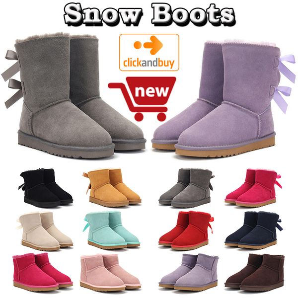 

australia designer boots woman australia boot for women snow short ankle chestnut antelope pink beige classic keep warm ladies girls fashion, Black