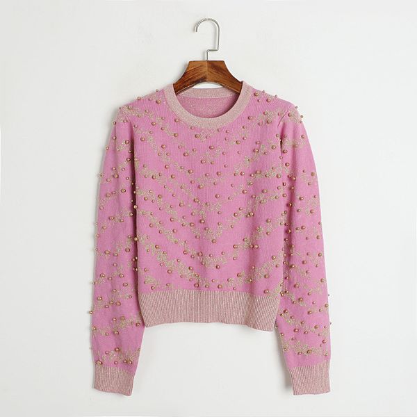 

811 2023 autumn brand same style sweater long sleeve crew neck pullover black pink fashion womens clothes womens dl, White;black