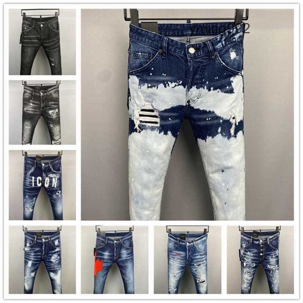 

2023 new arrivals d2 mens luxury purple designer denim jeans holes trousers dsquare jeans coolguy biker pants mens clothing 2#9fhb, Blue