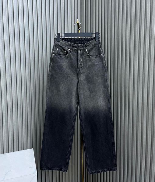 

women's jeans 2023 women straight gradient color denim long pants cotton tie dye classic loose vintage casual chic wide leg 230826, Blue