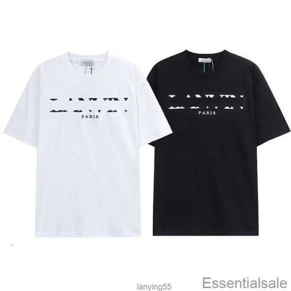 

t-shirts tees mens lanvins t shirts women designer cotton man casual shirt luxurys clothing high street shorts sleeve crewneck clothes mnpk, White;black