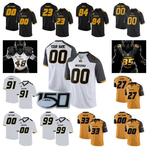 

custom ncaa college missouri tigers football jersey 12 johnathon johnson 81 albert okwuegbunam 78 kobie whiteside 39 chris turner stitched m, Black