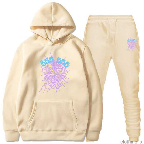 

men set men's tracksuits sweatshirts casual suits men womens track suit coats designer sp5der hoodie jacket sports pants joggers trouse, Black