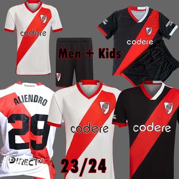 

2023 2024 river plate soccer jerseys barco de la cruz quintero alvarezpratto fernandez camisetas solari men kids kits set 23 24 football shi, Black;yellow