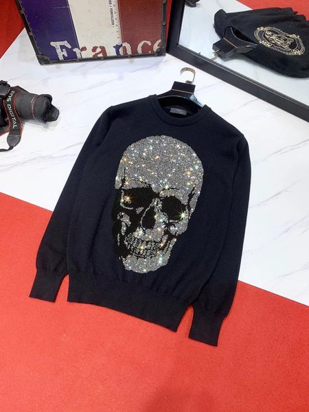

men's sweaters winter sweater knit skull harajuku shiny fashion casual pullover 230826, White;black