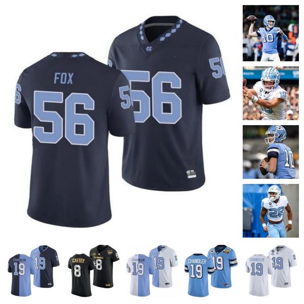 

north carolina tar heels football jersey 4 caleb hood 33 cedric gray 15 conner harrell 51 r.j. grigsby 74 justin kanyuk 13 tylee craft 52 jo, Black