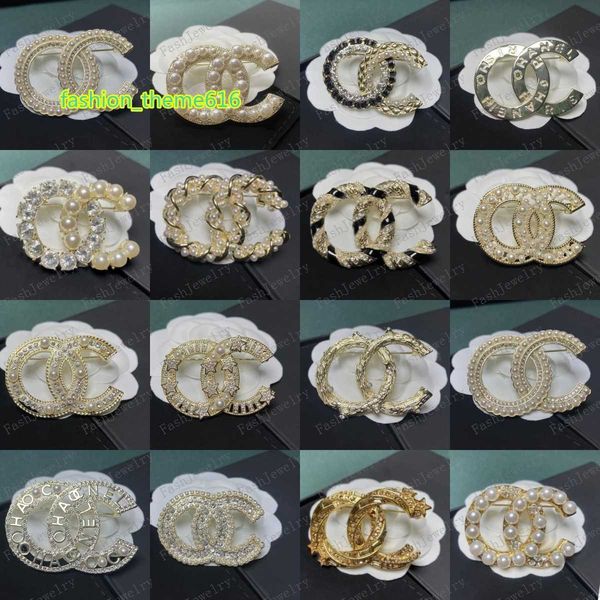 

women men designer brand letter brooches 18k gold plated inlay crystal rhinestone jewelry brooch charm pearl pin 2023 marry christmas party, Gray