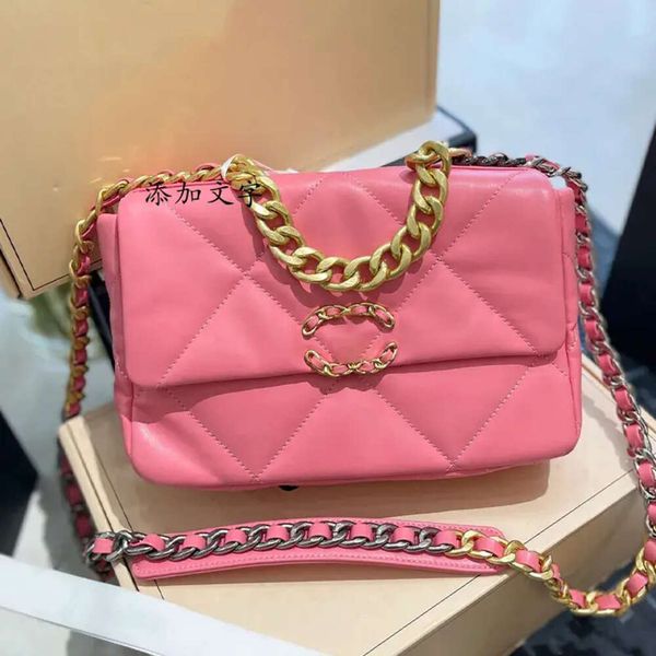 

channel 19 designer bag lambskin 9a quality women fashion shoulder crossbody handbag ladies gold sier chain tote