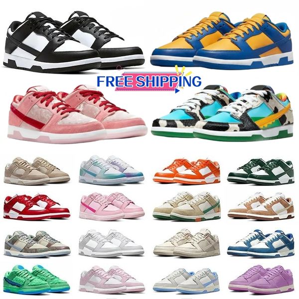 

mens casual trainers gai man woman shoes flat sneakers lows panda white black grey fog triple pink unc rose whisper team gold blue raspberry