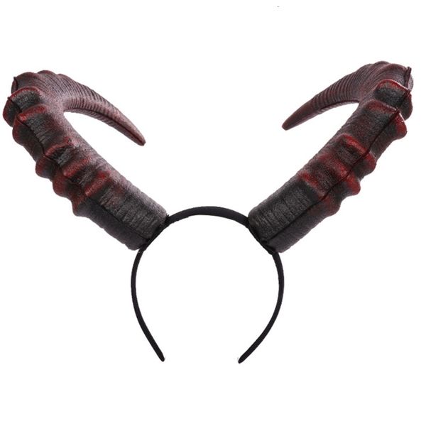 

headbands gothic halloween cosplay hair accessories realistic black red long devils horn headband carnival party bandana hairband 230826, Silver