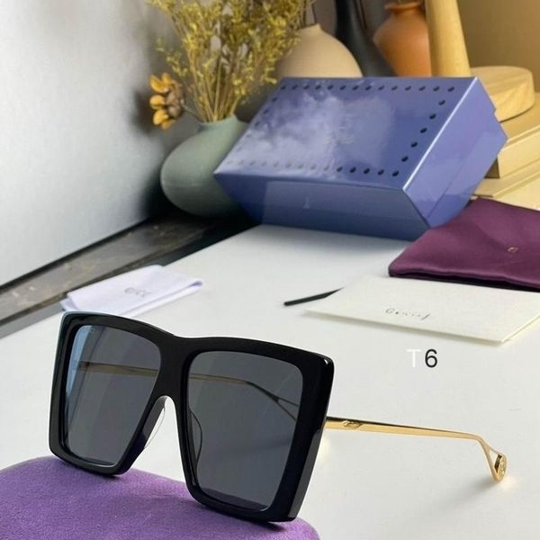 

2023 designer sunglasses for womens mens flat square sunglasses with box beach sun fashion accessories, White;black
