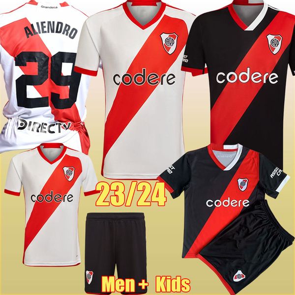 

23 24 river plate lanzini soccer jerseys black barco de la cruz quintero conmebol libertadores camisetas men kids kits football shirts solar, Black;yellow