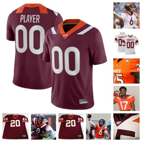 

virginia tech hokies football jersey 15 jaylen jones 67 hannes hammer 11 alves 8 braylon johnson 17 nelson 11 holloway 3 da'wain lofton, Black