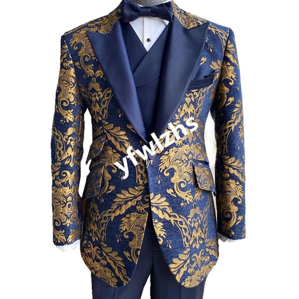 

custom-made groom tuxedos one button men peak lapel lapel groomsmen wedding/prom/dinner man blazer jacket pants tie vest m36121110, Black;gray