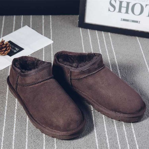 

luxury brands thickened sheepskin and fur integrated snow boots for women genuine leather wool snow cotton flat bottom anti slip snow boots, Black