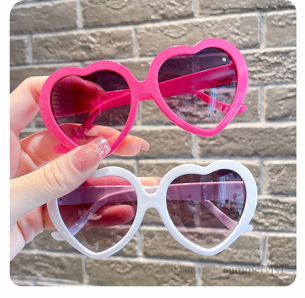

kids sunglass gilrs candy color love heart frame polarized light sunglasses children uv protection beach sunblock z3668, Blue