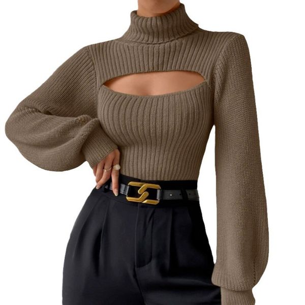 

womens knits tees european style hollow out woman sweater long sleeve knit jumper casual slim female 230826, White