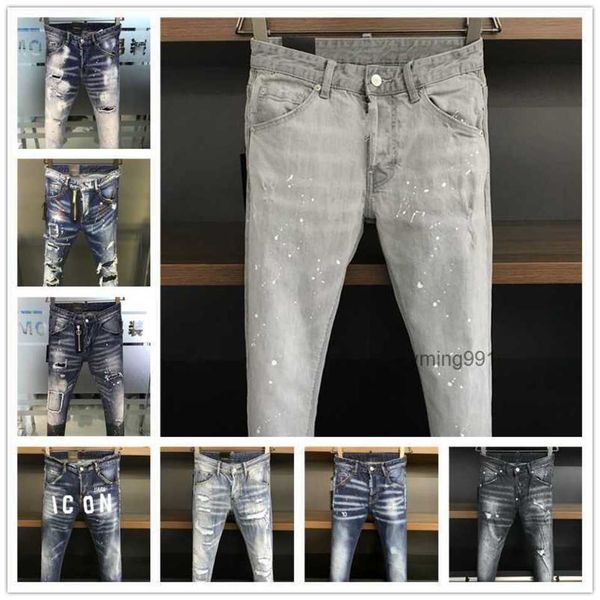 

2023 new arrivals d2 mens luxury purple designer denim jeans holes trousers dsquare jeans coolguy biker pants mens clothing 2#rpw3, Blue