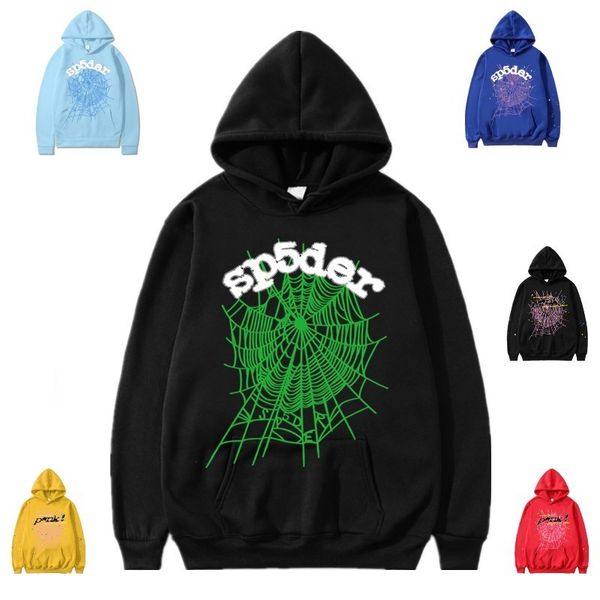 

men's hoodies sweatshirts y2k street clothing harajuku alphabet spider print hooded sweatshirt daily casual men's and women's, Black
