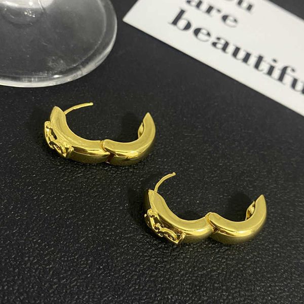 

Designer Ear Buckle SL Luxury Top Geometric Plain Metal Small Fragrant Letter Personalized Fashion Ear Ring Valentine's Day gifts high quality Accessories Jewelry