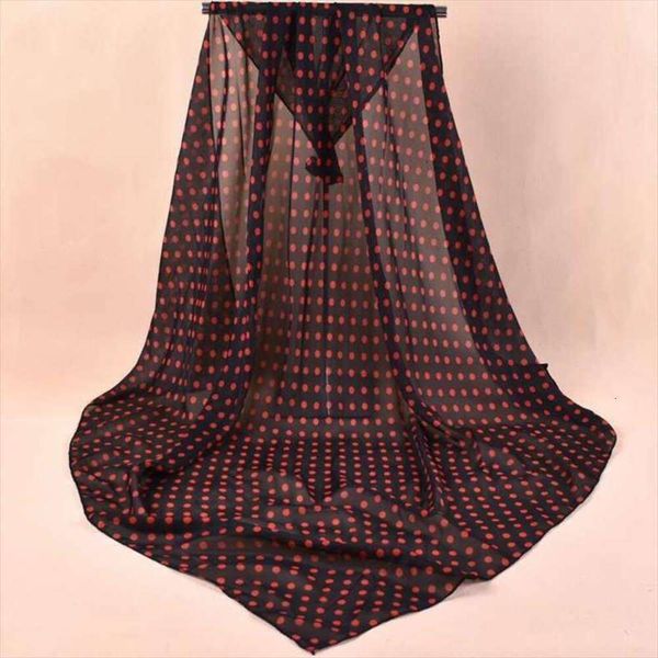 

spring and neckerchiefs autumn ladies classic polka small square scarf chiffon print dot korean front office, Blue;gray