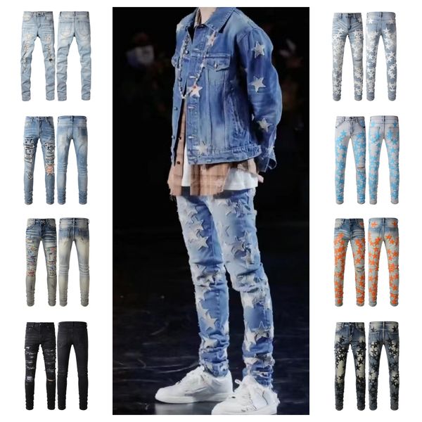 

new miri jeans mens designer jeans fashion mens jeans cool style luxury designer denim pants distressed ripped biker black blue jean slim fi