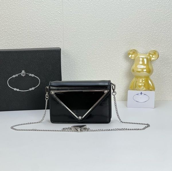 

designer bag women's fashion shoulder bag luxury tote big triangle logo crossbody bag stylish sweater chain bag purse clutch bag