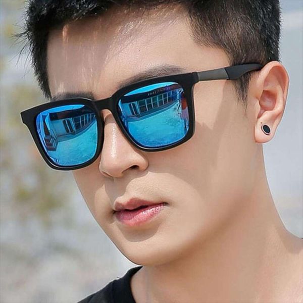 

square simple sunglasses trendy fashionable all match men, White;black