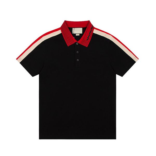 

homme camisa masculina mens polos gg shirt striped letter designer polo neck men short sleeved hemd pure cotton comfortable breathable casua, White;black
