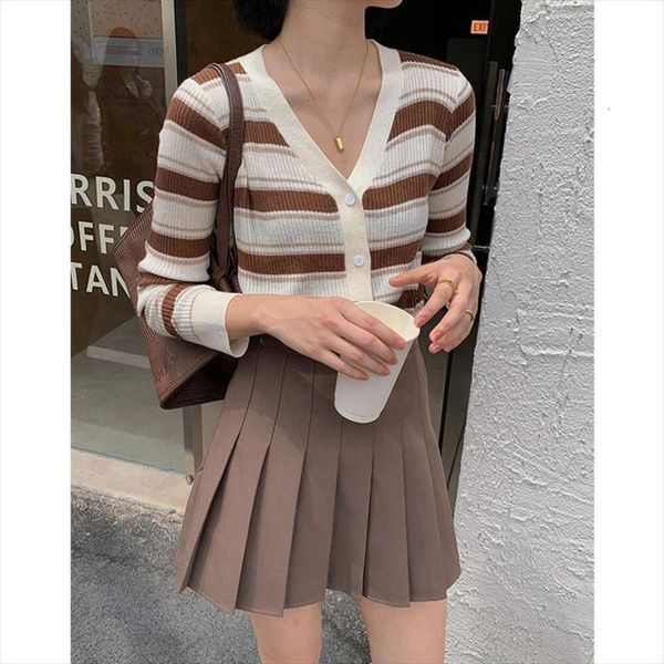 

sweet and spicy pleated skirt for women summer a line high waist jk short, Black