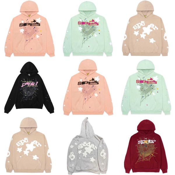 

designer mens spider hoodies pullover sp5der young thug 555555 angel hoodies womens hoodie embroidered loose long sleeve spider sweatshirt y, Black