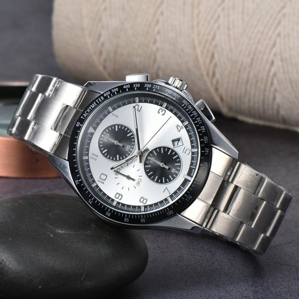 

2023 new fashion watch mens automatic quartz movement waterproof wristwatch hour hand display metal strap simple luxury popular watch aa95, Slivery;brown