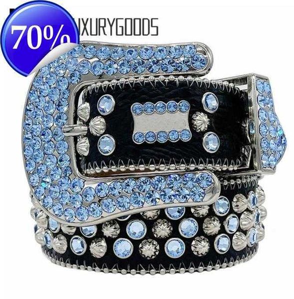 

1western cowboy belt bb simon fashion cowgirl bling rhinestone belt with eagle concho studded removable buckle large size belts for menq, Blue;gray