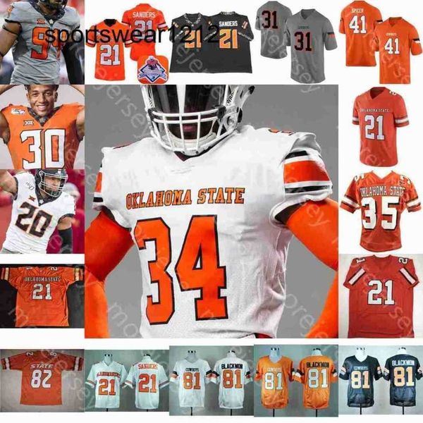 

football jerseys custom 2023 oklahoma state osu football jersey ncaa college sanders spencer sanders chuba hubbard tylan wallace dez bryant, Black;red