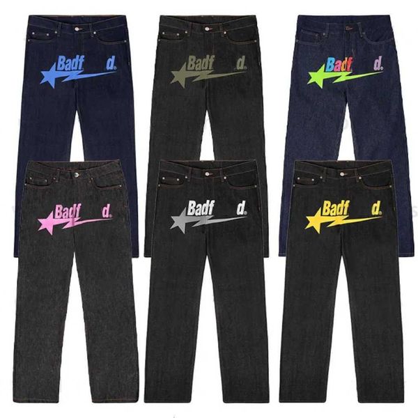 

baggy mens jeans print streetwear hip hop pants y2k jeans clothes straight loose goth denim trousers pantalones vaqueros badfriendrnlj, Blue