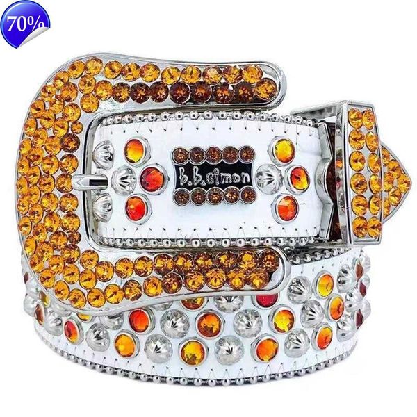 

est designer belts women mens bb simon rhinestone belt with bling rhinestones width 4.0cm waistband241ma1aq, Blue;gray