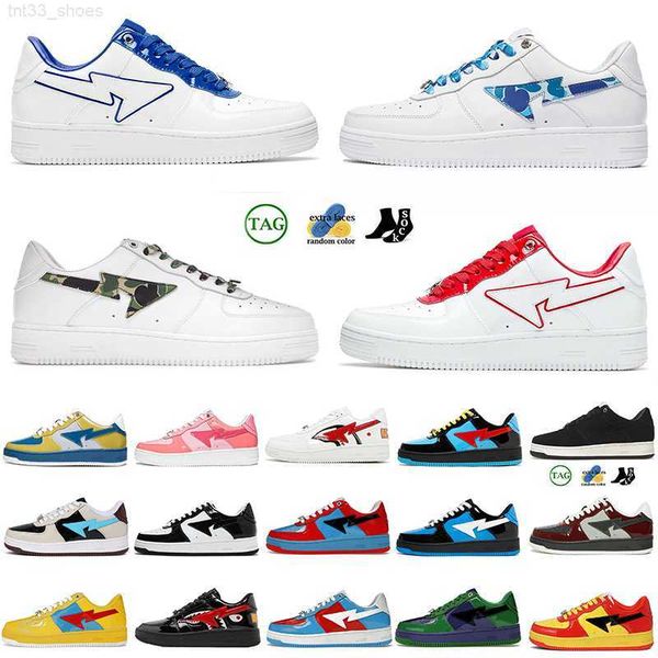 

r fashion patent leather black stas sk8 sneakers casual shoes luxury womens mens sports sta sk8 abc camos blue orange loafers designers plat