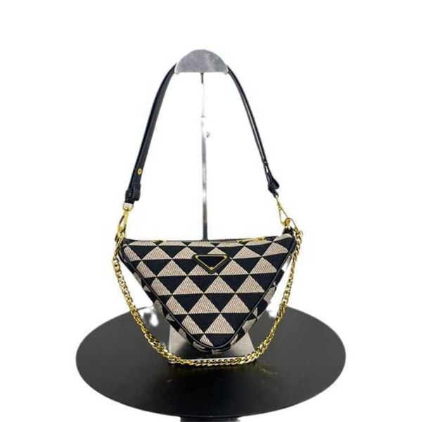 

clearance purse new triangle embroidery chain one sling shoulder underarm handbag